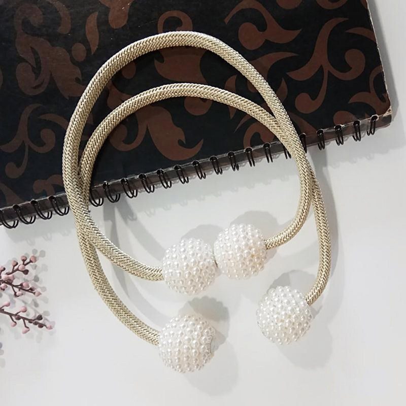 Magnetic Curtain Tiebacks Pearl Beads | Other
