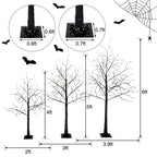 3 Pac Halloween Spooky Tree With Purple Lights, 4ft 5ft And | Other
