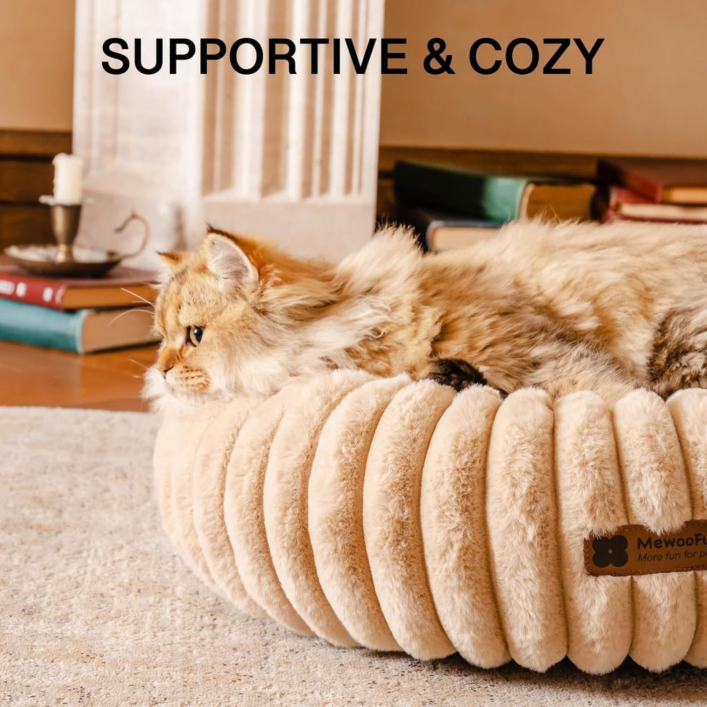 Mewoofun Donut Cat Bed - Washable Round Pet Bed For Indoor C | Other
