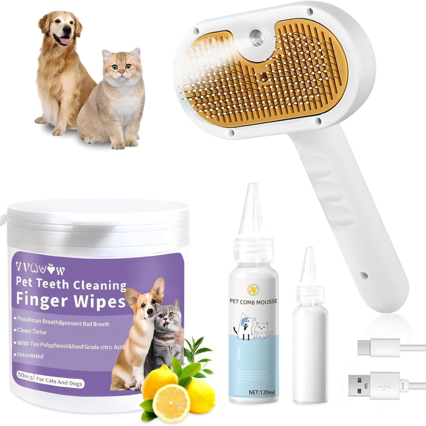 Universal Pet Steam Brush For Cats And Dogs 3-in-1 Spray Hai | Other