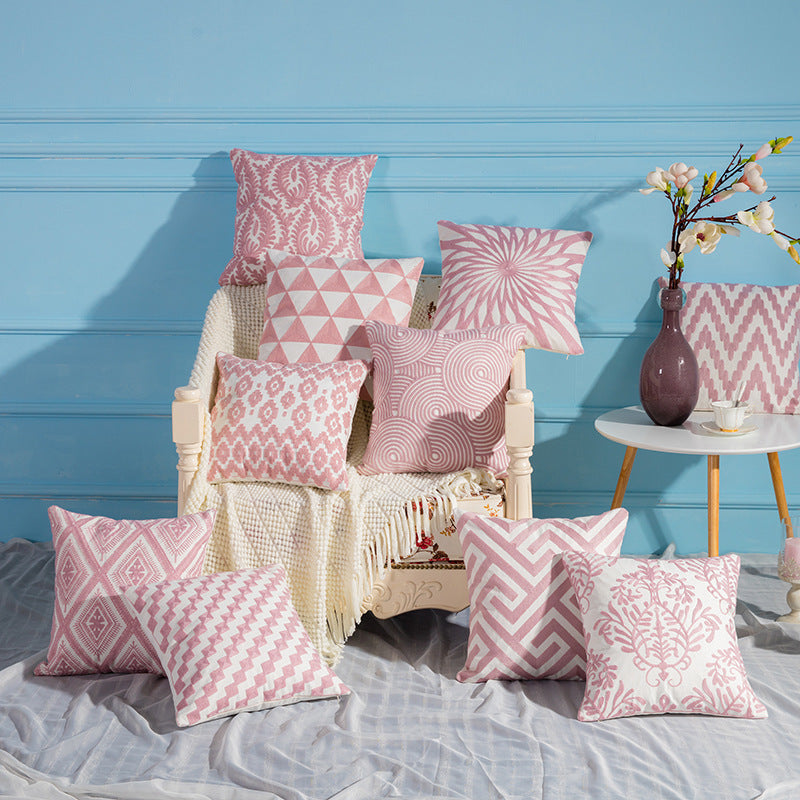 Geometric Cotton Embroidered Pillowcase | Other