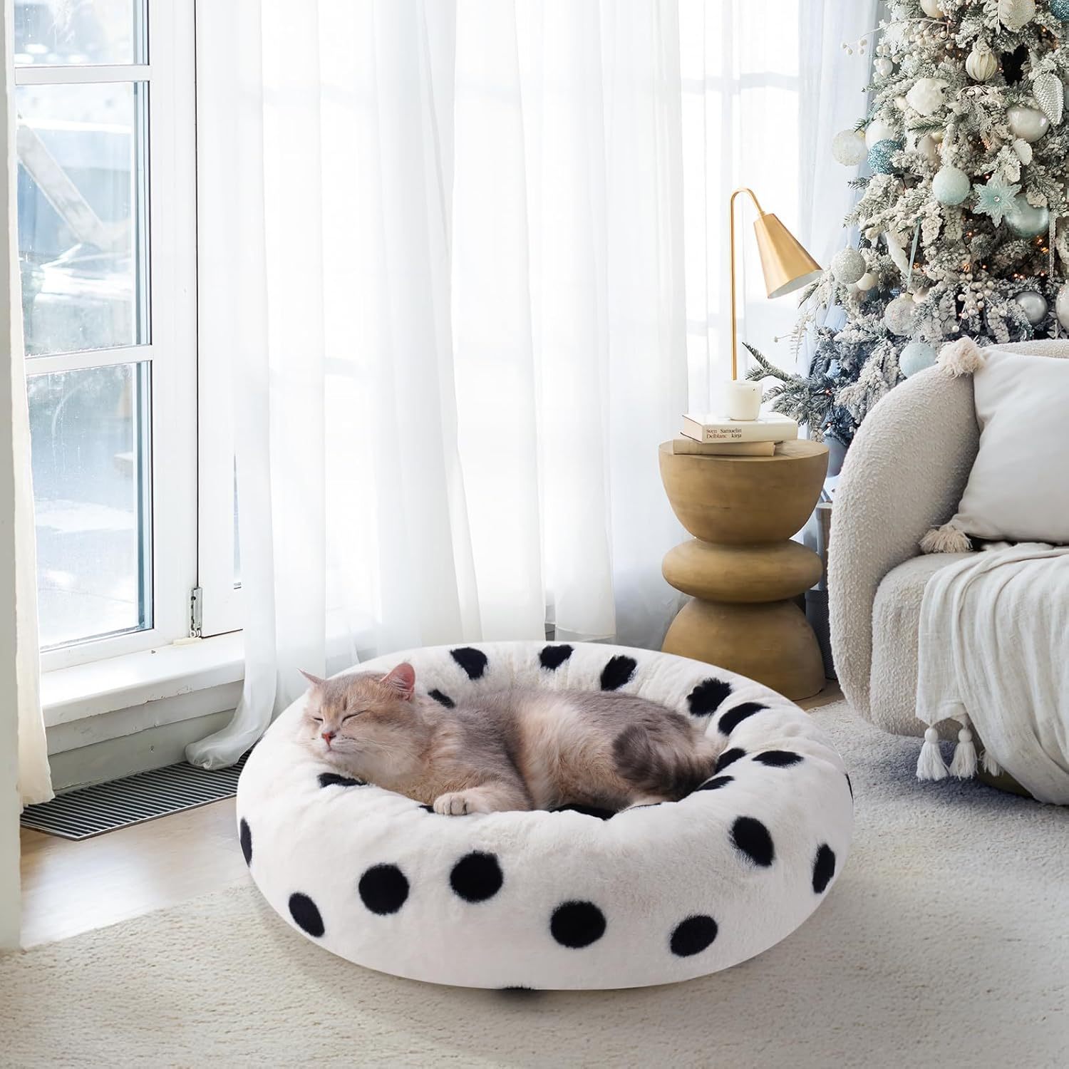 Mewoofun Donut Cat Bed For Indoor Cats - 23 Inch Round Washa | Other