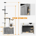 Pawhut Cat Tree With Litter Box Enclosure, 2 In 1 Floor To C | Other