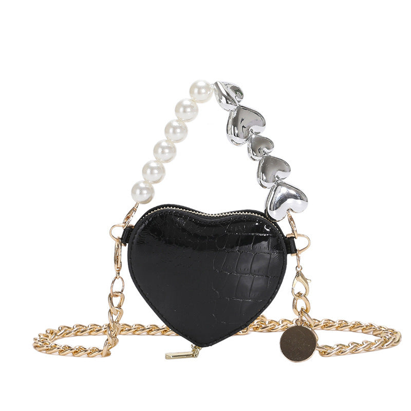 Mini Love-shape Pearls Handbag Fashion Cute Chain Lipstick B | Luggage & Bags
