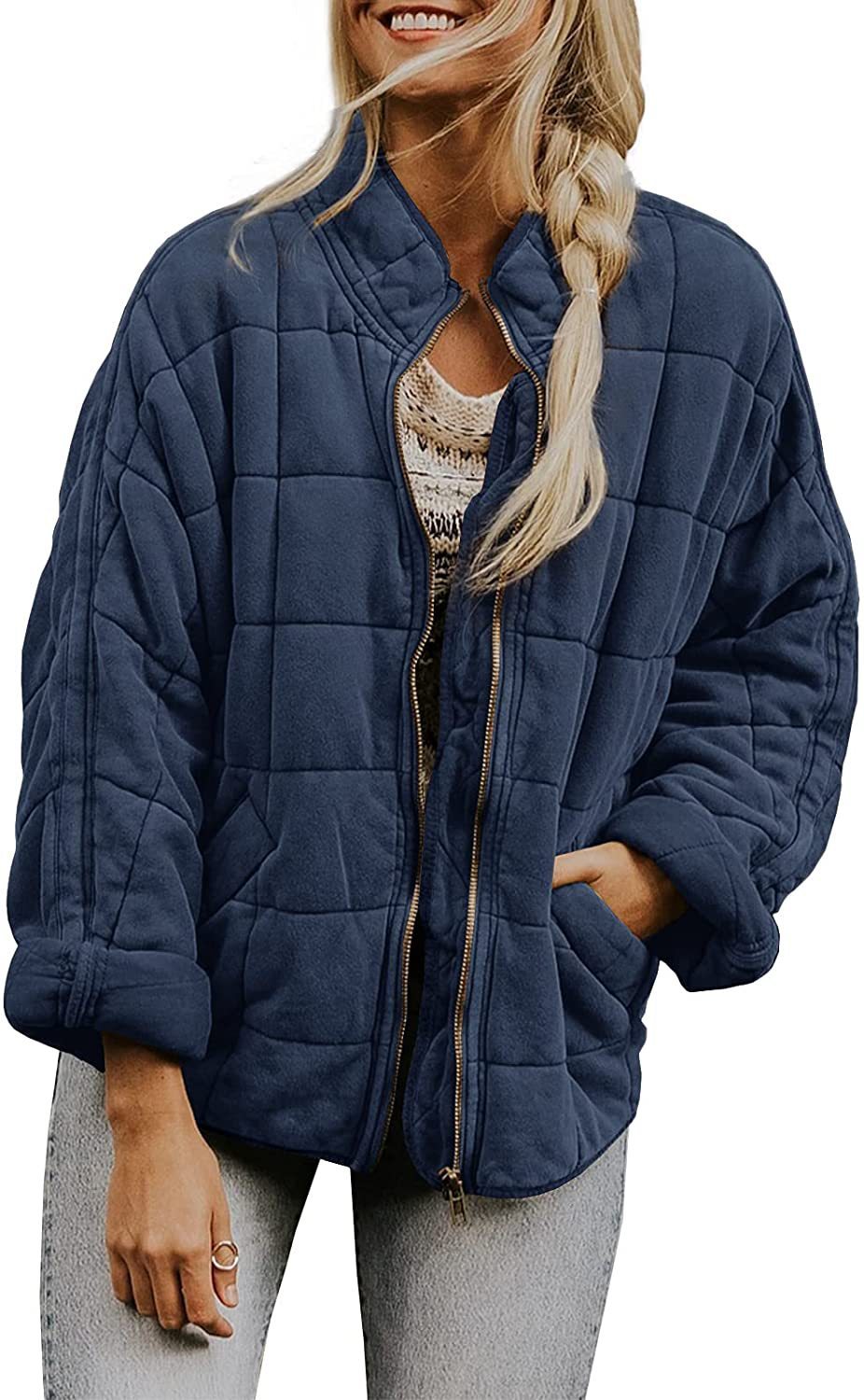 Winter Zip-up Stand Collar Coat With Pockets Fashion Solid C | Other
