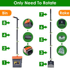 1set Pooper Scooper Kit Dog Poop Rake & Swiveling Bin Poop H | Other