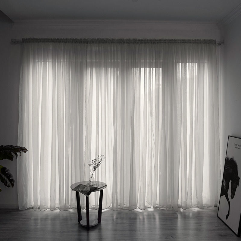Simple And Modern Balcony Solid Color Gauze Curtain | Other