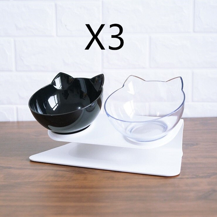 Non Slip Double Cat Bowl With Raised Stand Pet Food Cat Feed | Other