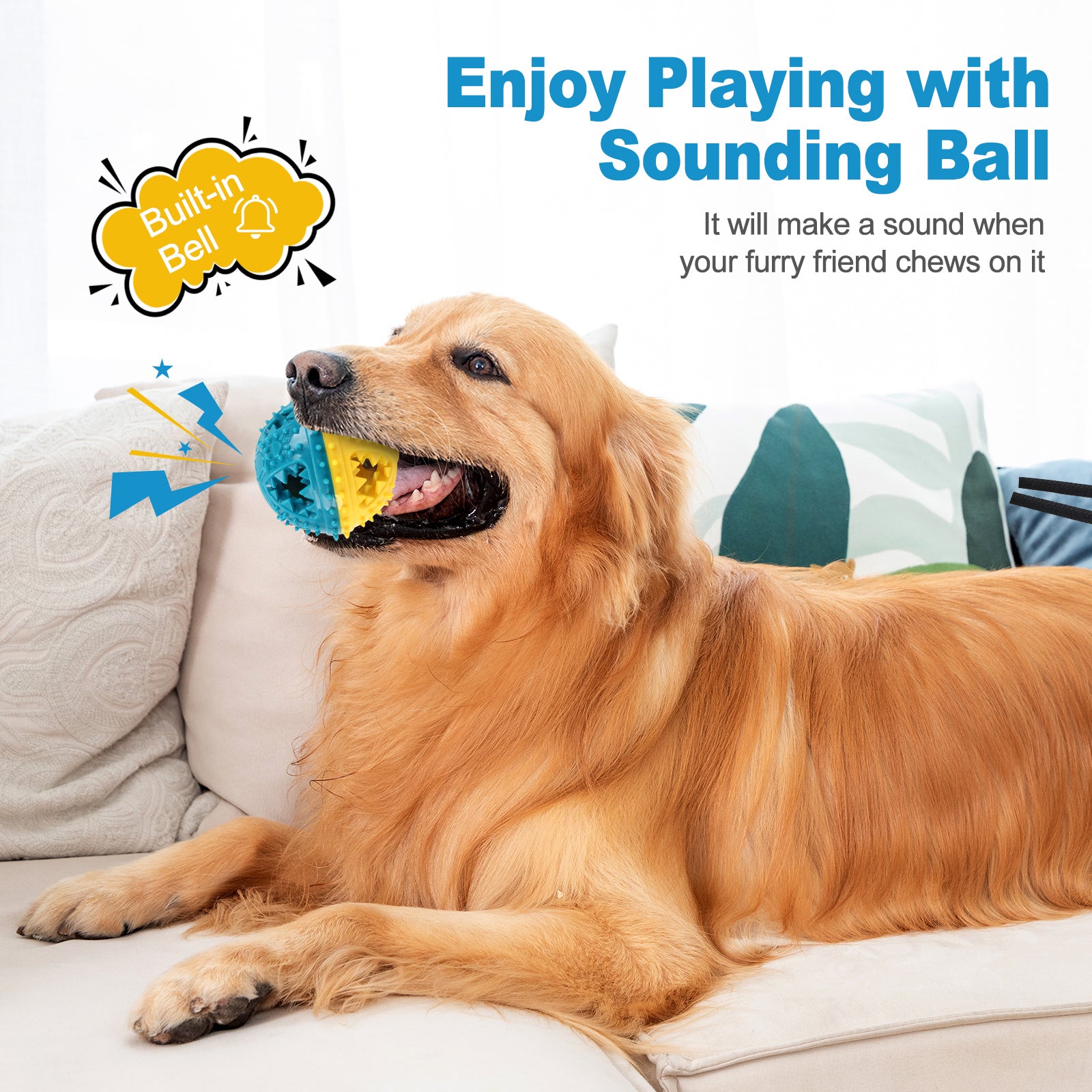 Dog Chew Toy Grinding Teeth Sound Ball Toy Leaking Food Ball | Electronic Learning Toys