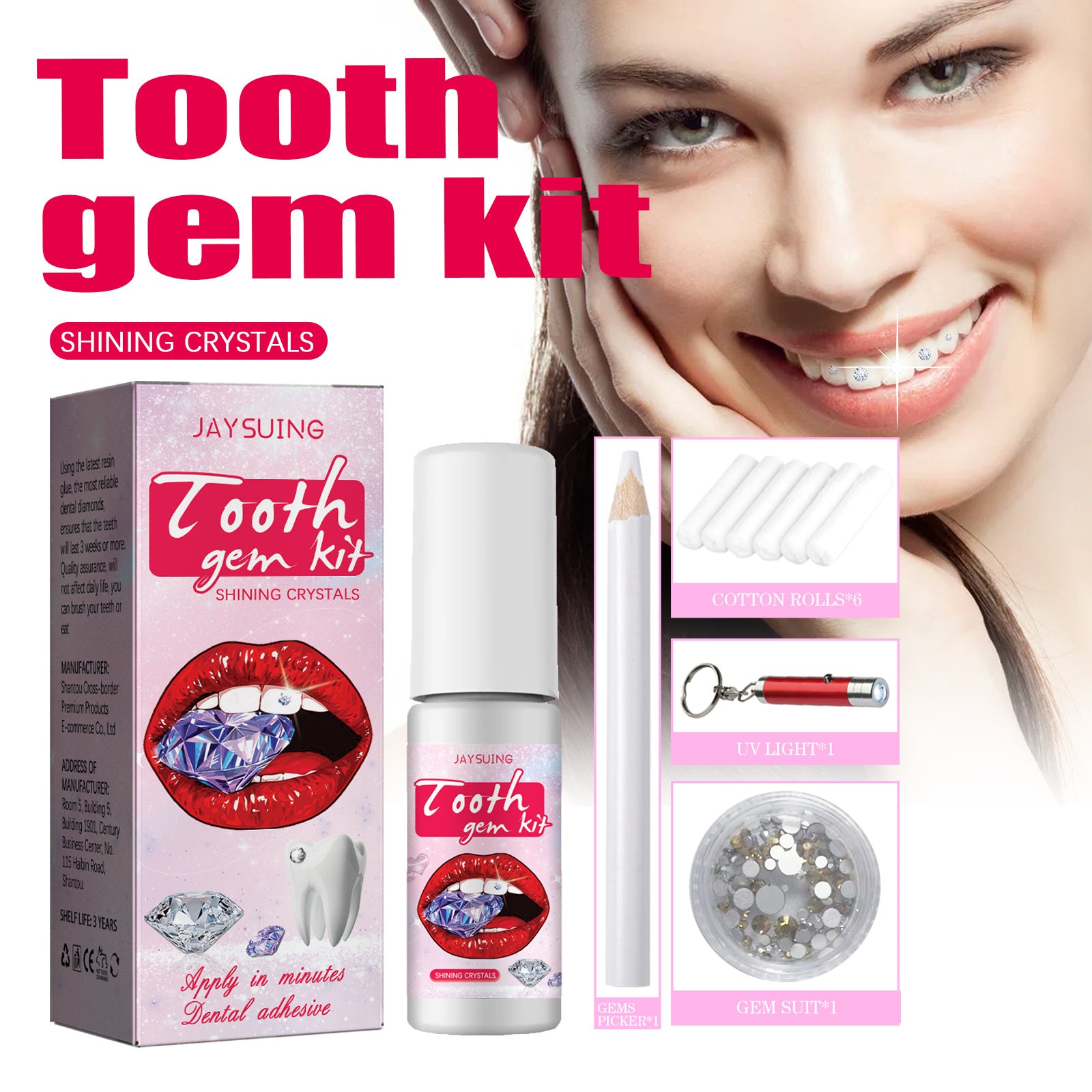 Jaysuing Tooth Gem Kit Jewelry Is Easy To Disassemble And In | Jewelry & Accessories