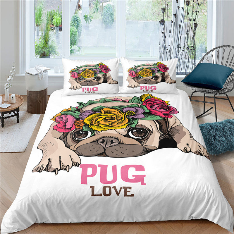 3d Pug Digital Printing Bedding Set | Other