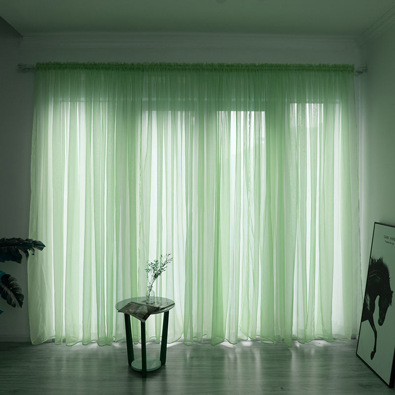 Simple And Modern Balcony Solid Color Gauze Curtain | Other