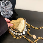 Mini Love-shape Pearls Handbag Fashion Cute Chain Lipstick B | Luggage & Bags