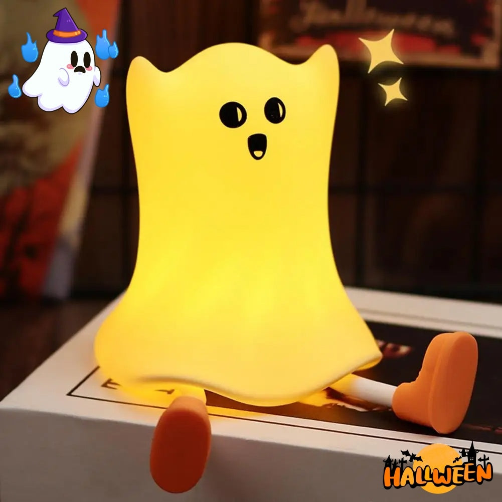 👻 Halloween Silicone Ghost Bedside Lamp – Touch Control Night Light