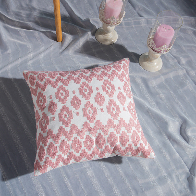 Geometric Cotton Embroidered Pillowcase | Other