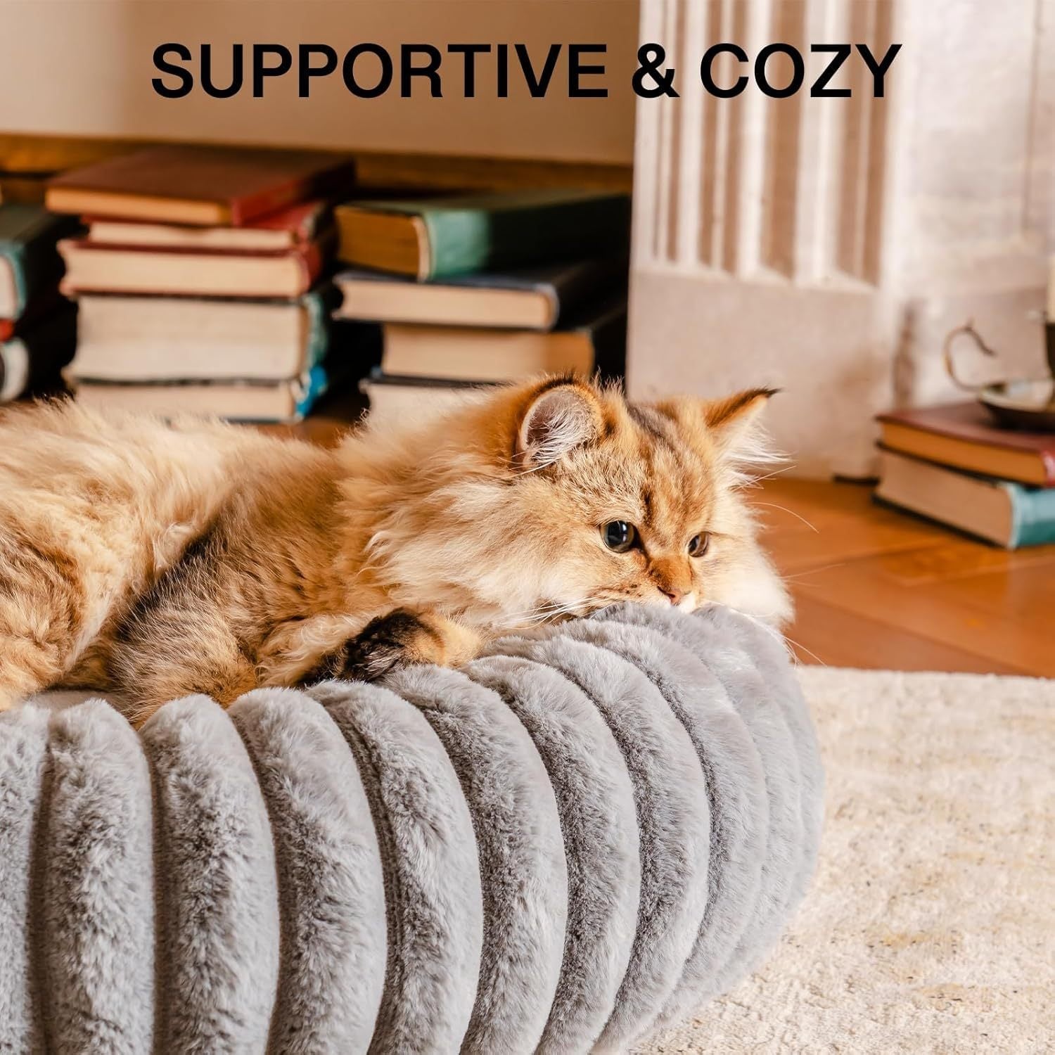 Mewoofun Donut Cat Bed - Washable Round Pet Bed For Indoor C | Other