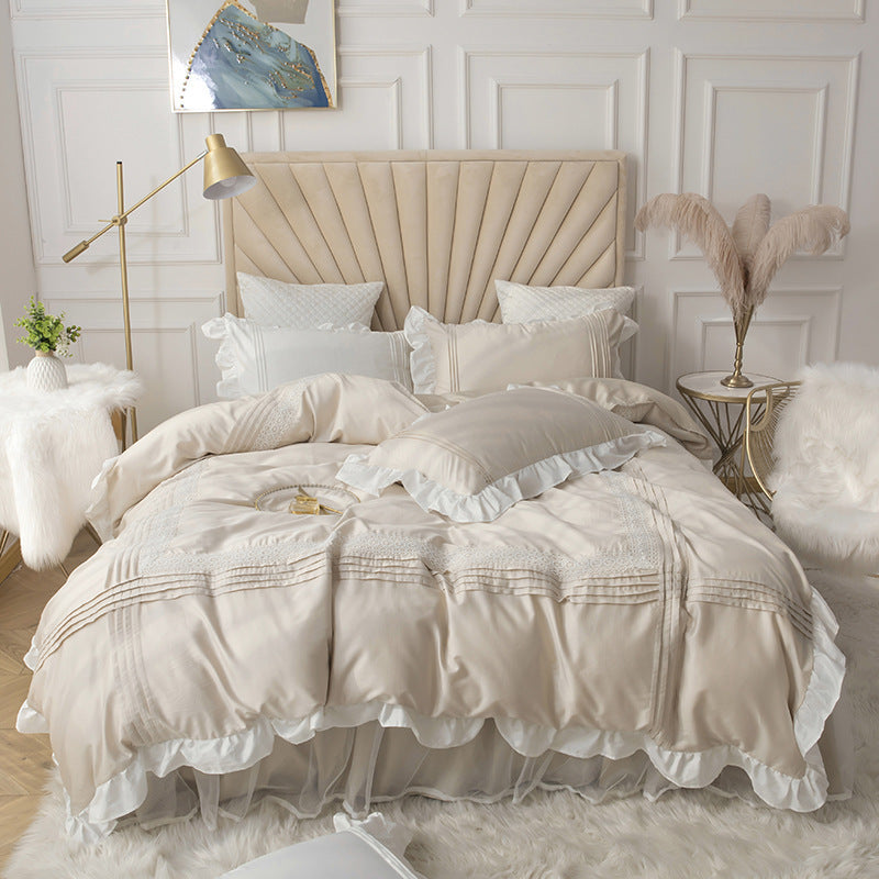 Lace Bed Skirt Quilt Cover Girl Heart Household Bedding Kore | Other