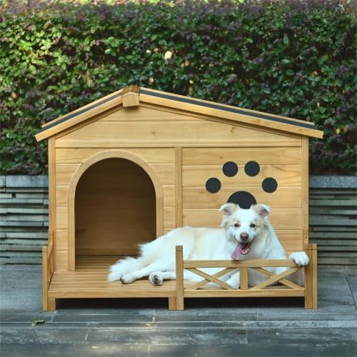 48 Wooden Dog House Outdoor With Porch, Dog Kennel With Wate | Other
