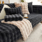 Rabbit Plush Sofa Cushion High-grade Leather Anti-skid | Home & Garden