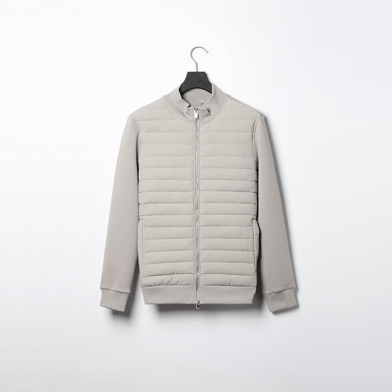 Lightweight Stand Collar Coat For Men Fashion Stitching Knit | Other