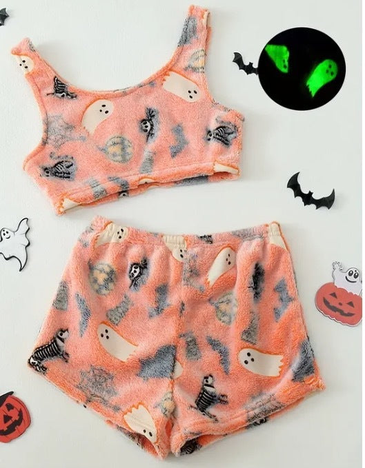 Women's Halloween Luminous Flannel Pajamas | Other