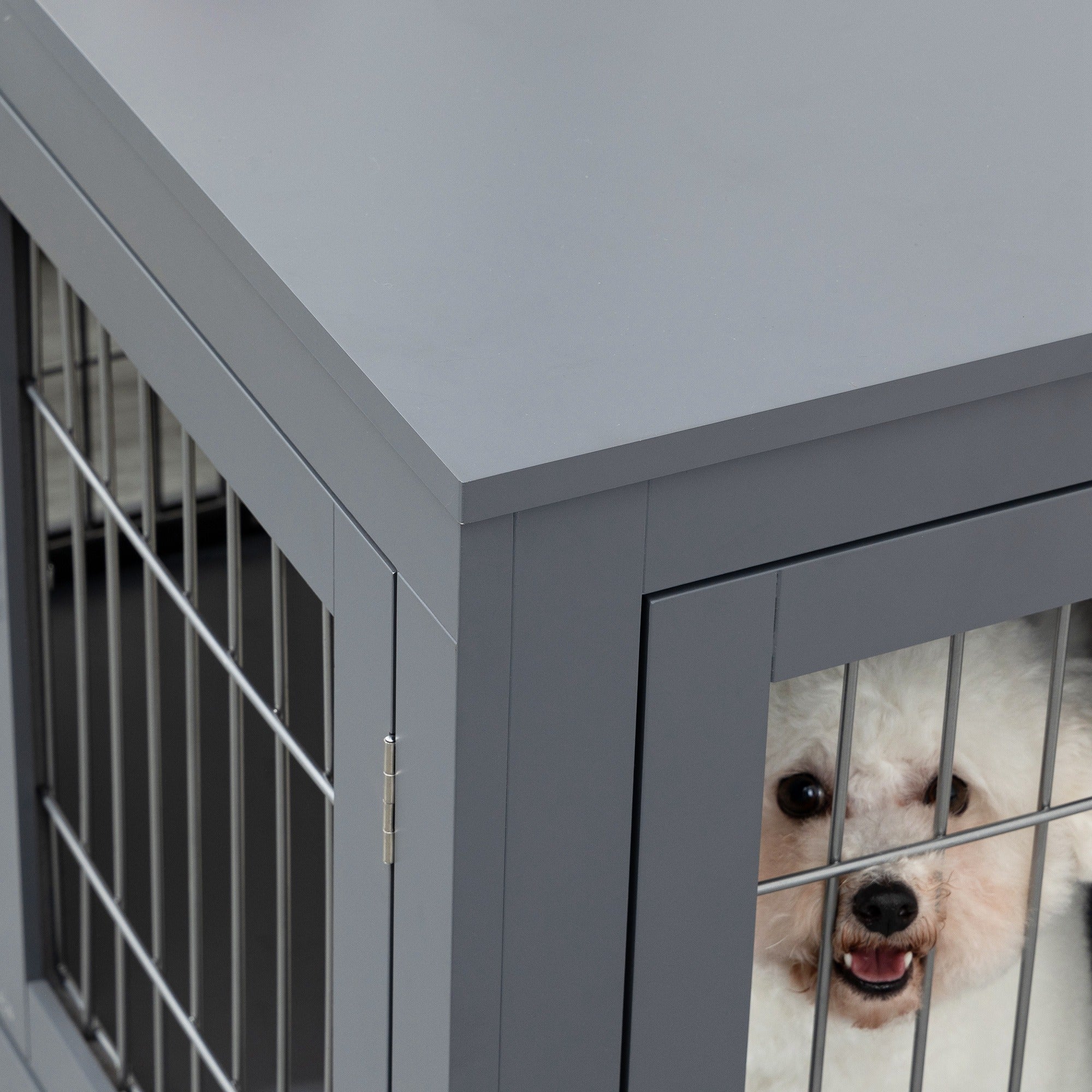Dog Cage Furniture Metal Indoor Pet Cage Cage, Double Door E | Home & Garden
