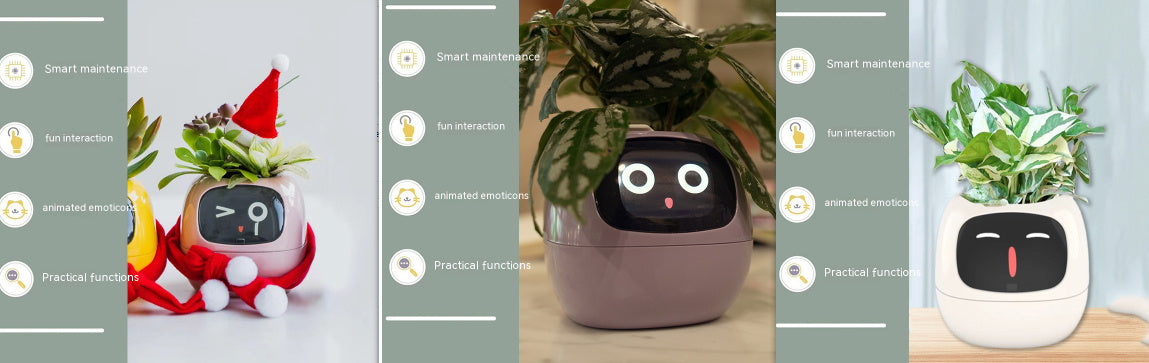 Smart Planter with AI Sensors – Interactive Plant Care with 49+ Expressions & Real-Time Monitoring