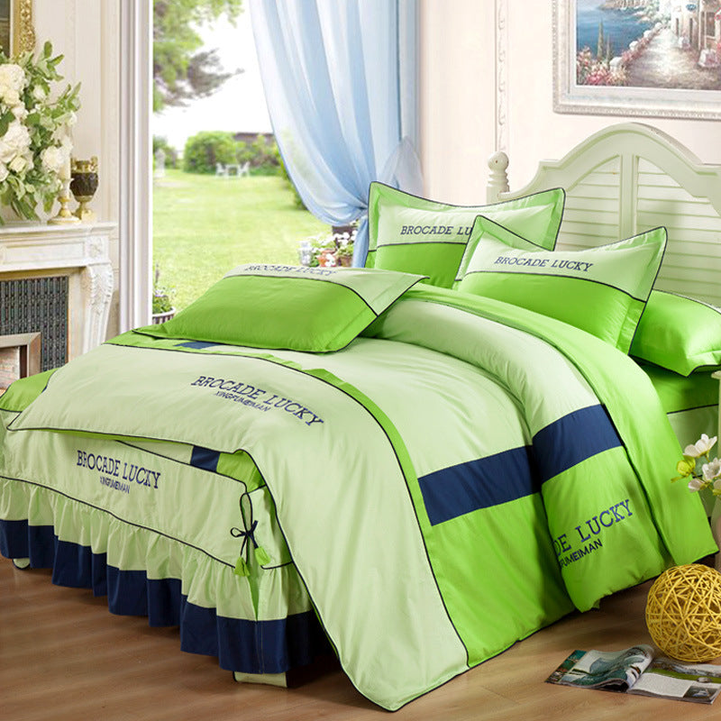 Solid Color Cotton Bed Skirt Set Of Four | Other