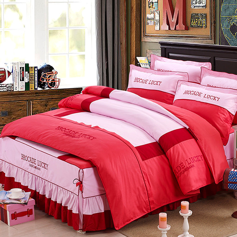 Solid Color Cotton Bed Skirt Set Of Four | Other