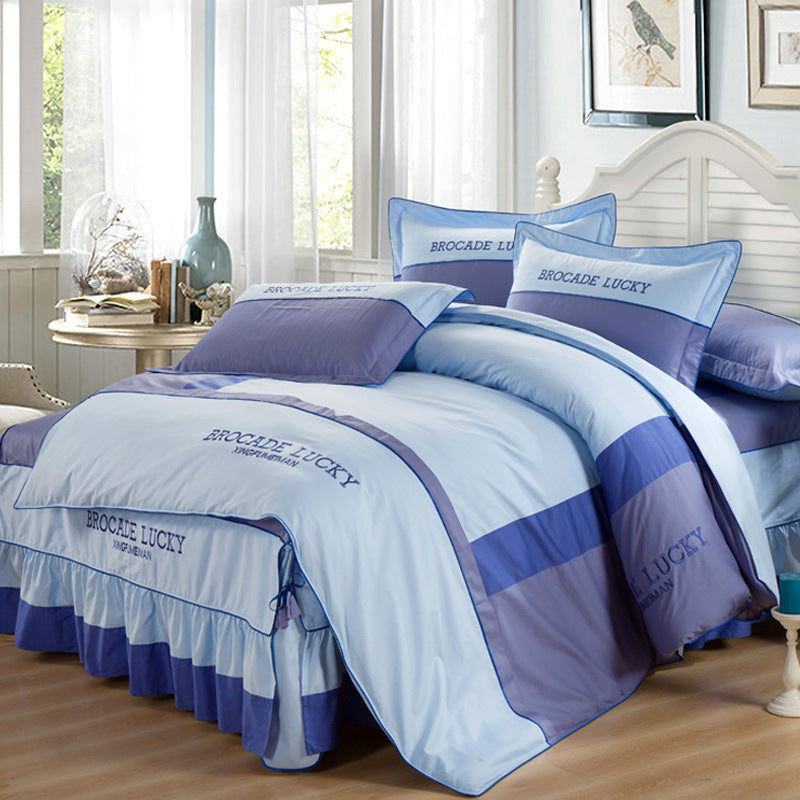 Solid Color Cotton Bed Skirt Set Of Four | Other