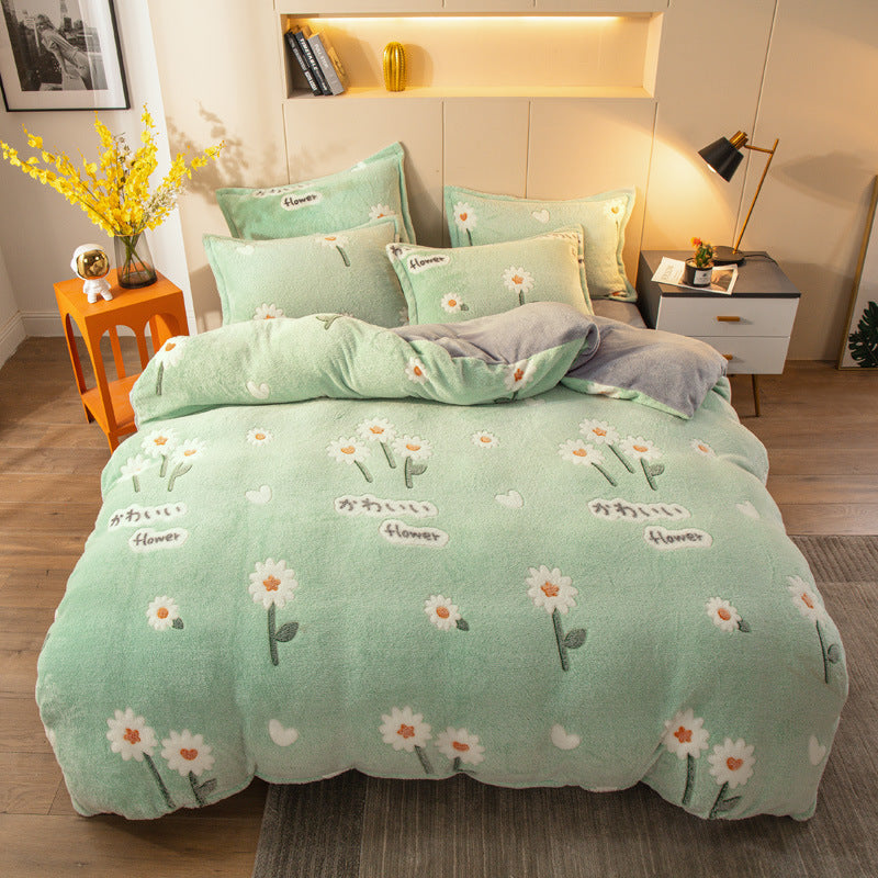 Four-piece Bedding With Velvet Sheets To Keep Warm Milk Velv | Other