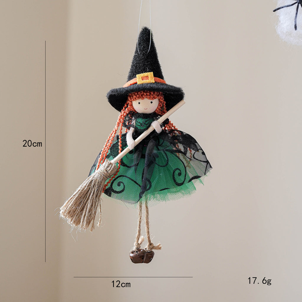 Halloween Mesh Broom Girl Angel Christmas Tree Pendant | Other
