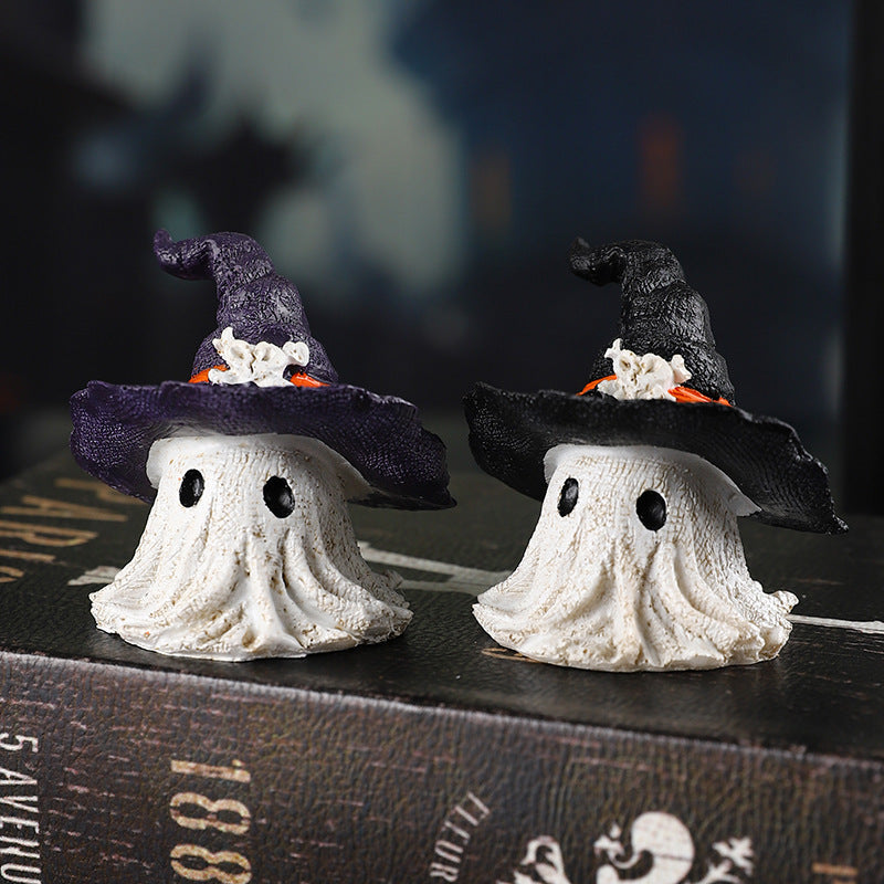 Resin Decoration Halloween Wizard Hat Ghost Ornaments | Other