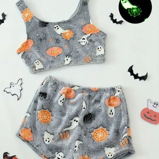 Women's Halloween Luminous Flannel Pajamas | Other