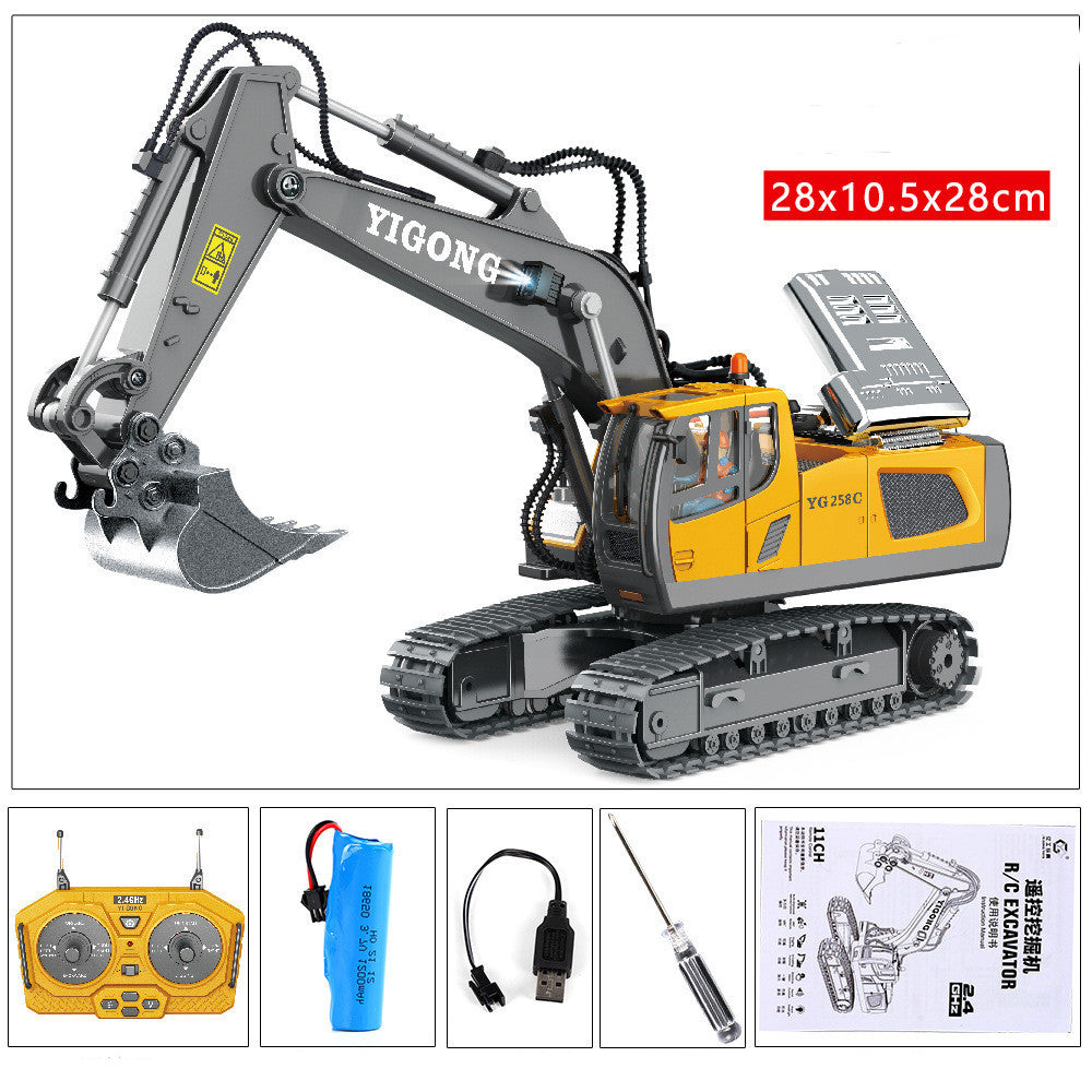 Children's Simple Alloy Charging Excavator Toy Car | Electronic Learning Toys