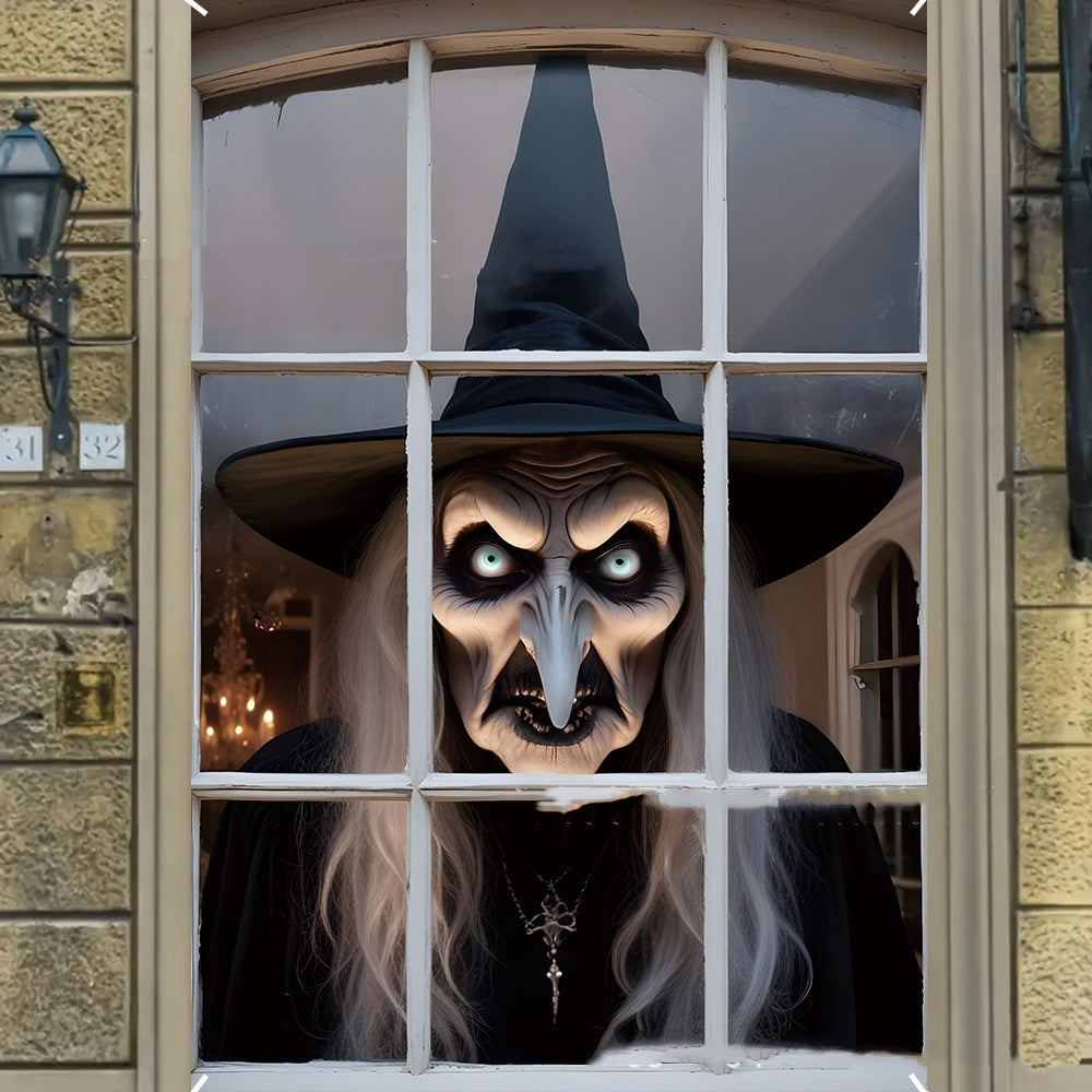 3d Holiday Window Cover Witch Halloween Window Cover | Other