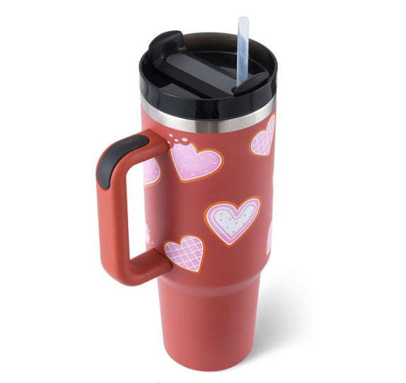 40 Oz Tumbler With Handle Straw Insulated, Stainless Steel S | Other