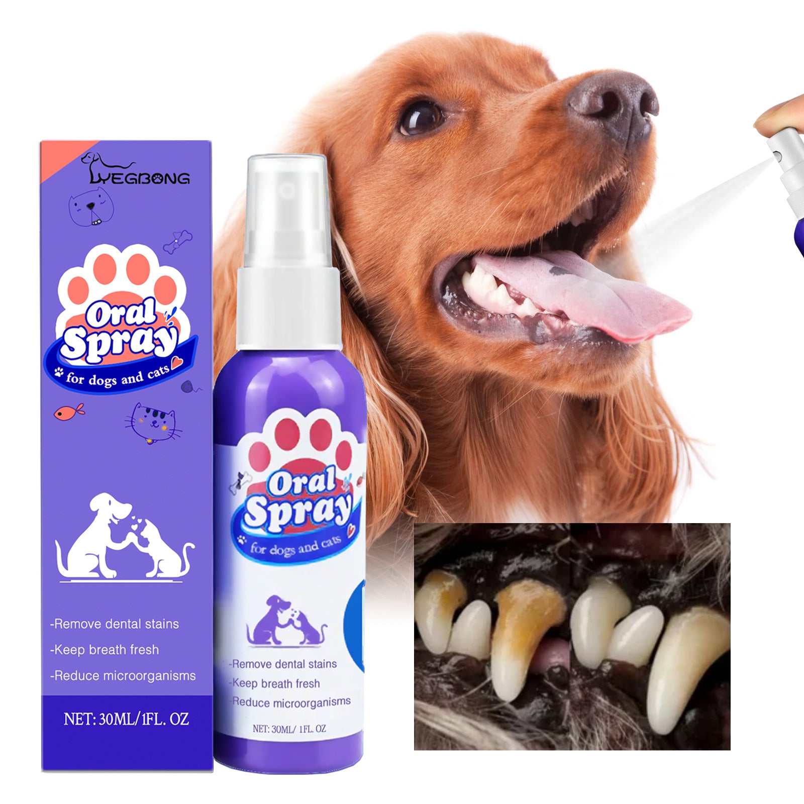 Cat And Dog Teeth Cleaning Spray To Remove Tooth Stains Fres | Other