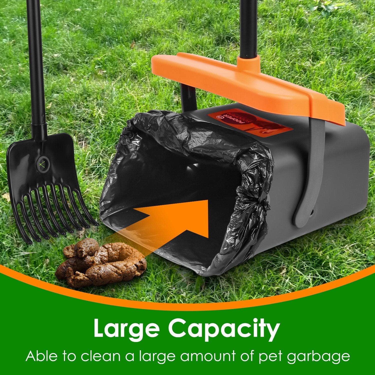 1set Pooper Scooper Kit Dog Poop Rake & Swiveling Bin Poop H | Other