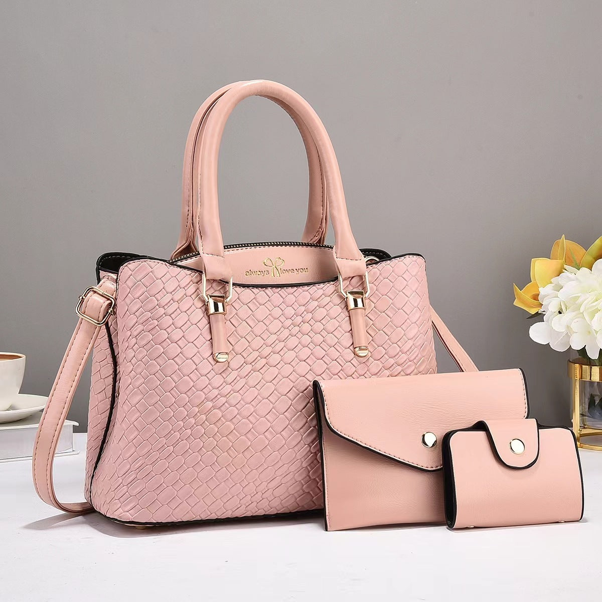 Woven Texture Three-piece Set Large Capacity One Shoulder Co | Other
