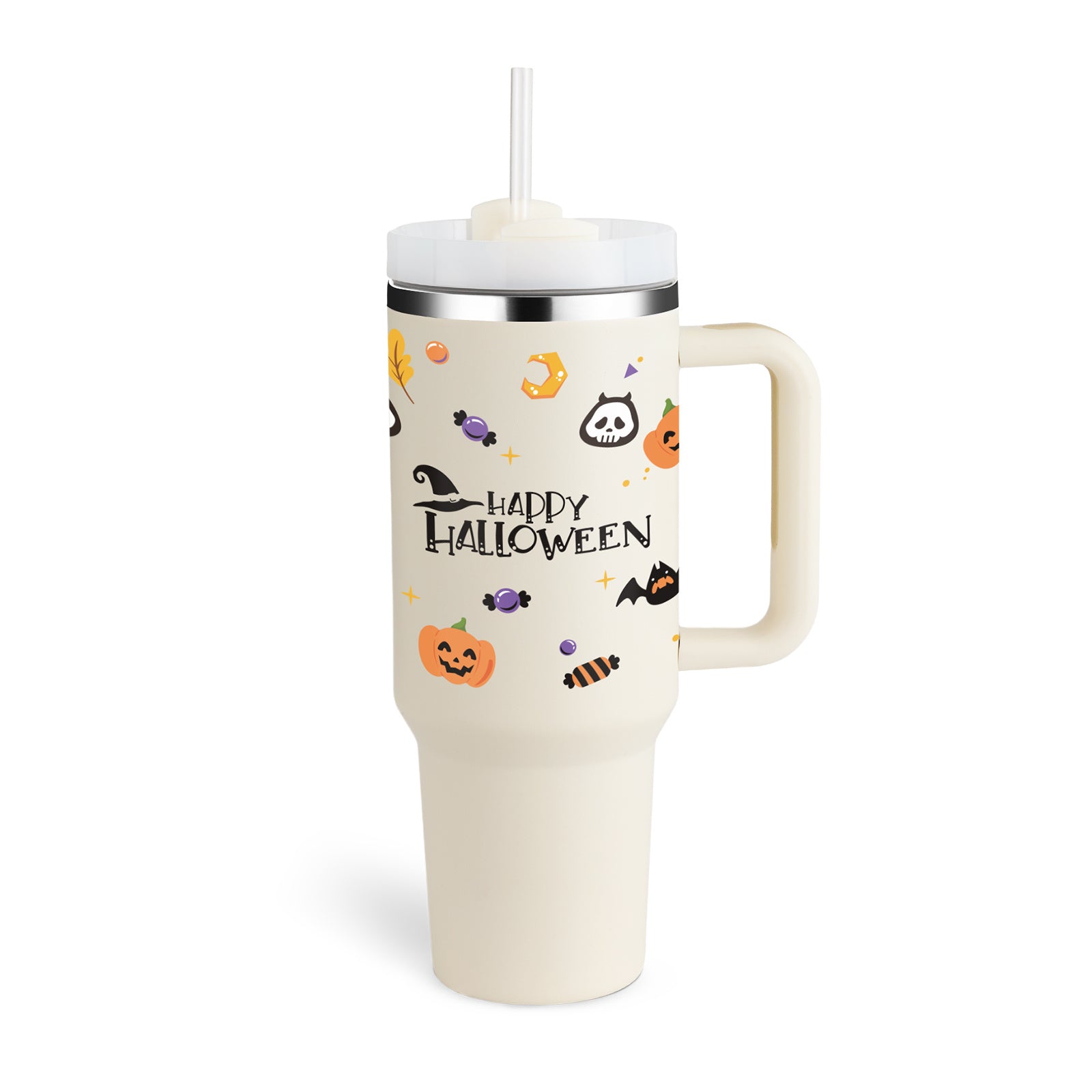 40 Oz Tumbler With Handle Straw Insulated, Stainless Steel S | Other