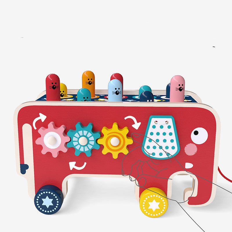 Montessori Toddlers Kids Wooden Pounding Bench Animal Bus To | Electronic Learning Toys