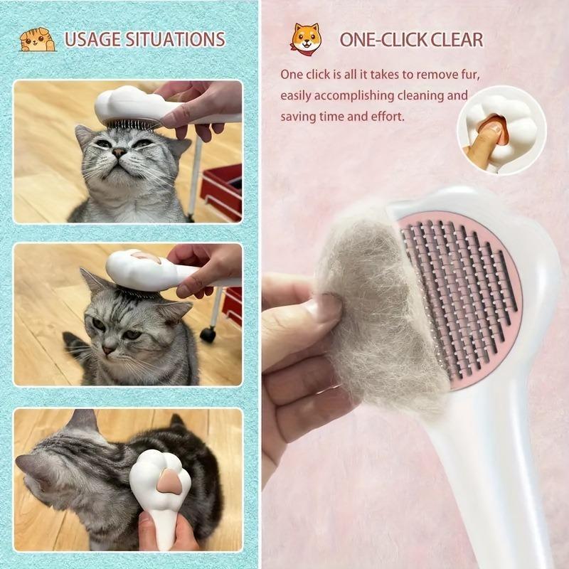 Pet Massage Hair Removal Comb, Paw Shapedpet Grooming Brush, | Other