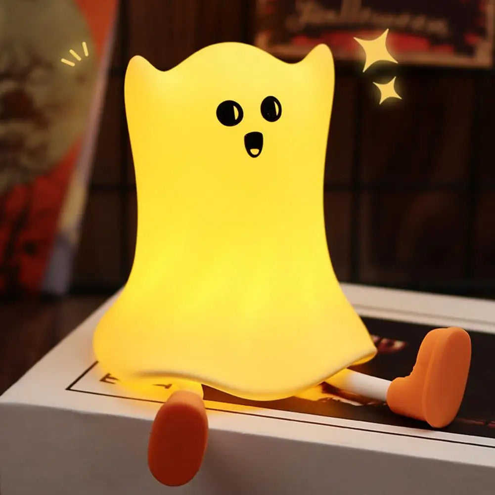 👻 Halloween Silicone Ghost Bedside Lamp – Touch Control Night Light