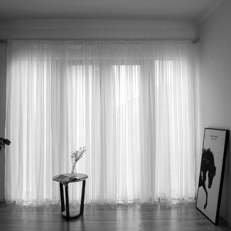 Simple And Modern Balcony Solid Color Gauze Curtain | Other