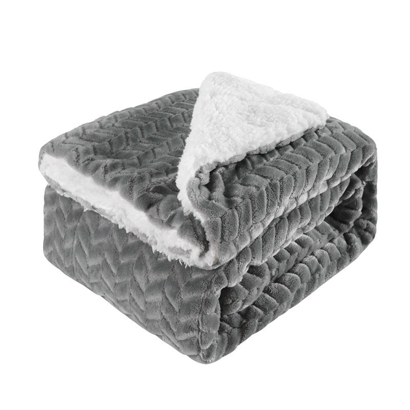 Thickened Flannel Lamb Wool Composite Double Blanket Leisure | Other