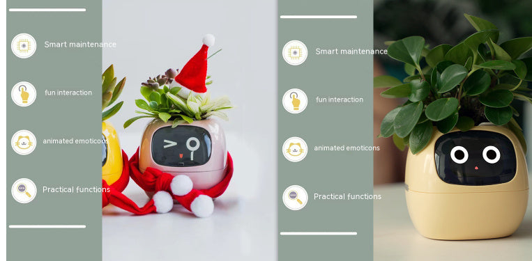 Smart Planter with AI Sensors – Interactive Plant Care with 49+ Expressions & Real-Time Monitoring
