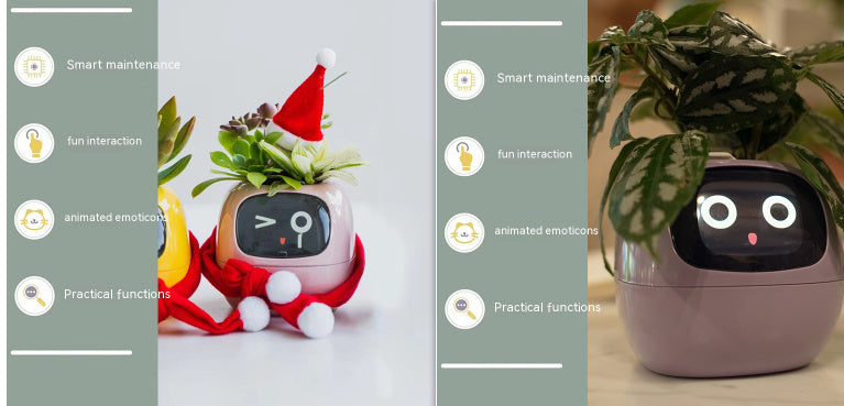 Smart Planter with AI Sensors – Interactive Plant Care with 49+ Expressions & Real-Time Monitoring