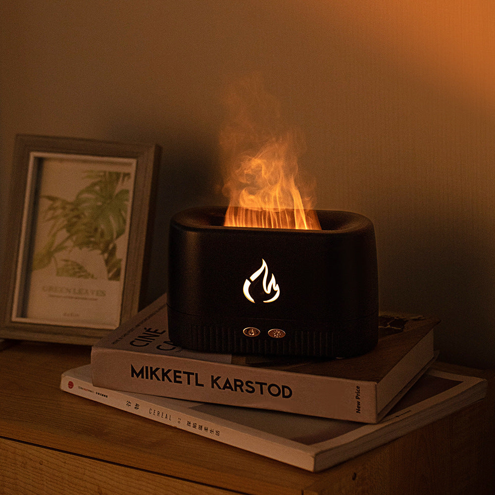 Flame Glow Aromatherapy Humidifier – 200ml Essential Oil Diffuser with Atmosphere Light