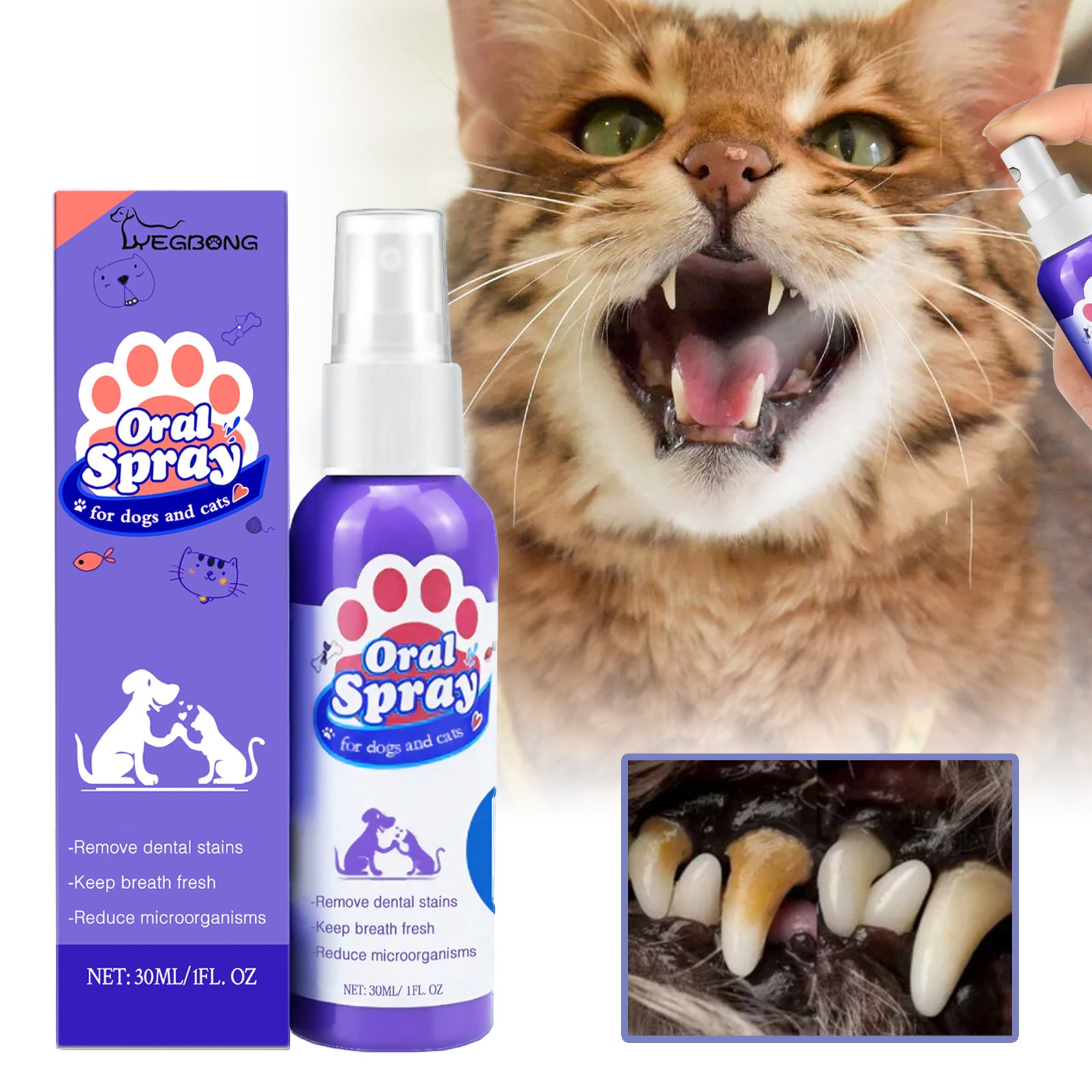 Cat And Dog Teeth Cleaning Spray To Remove Tooth Stains Fres | Other